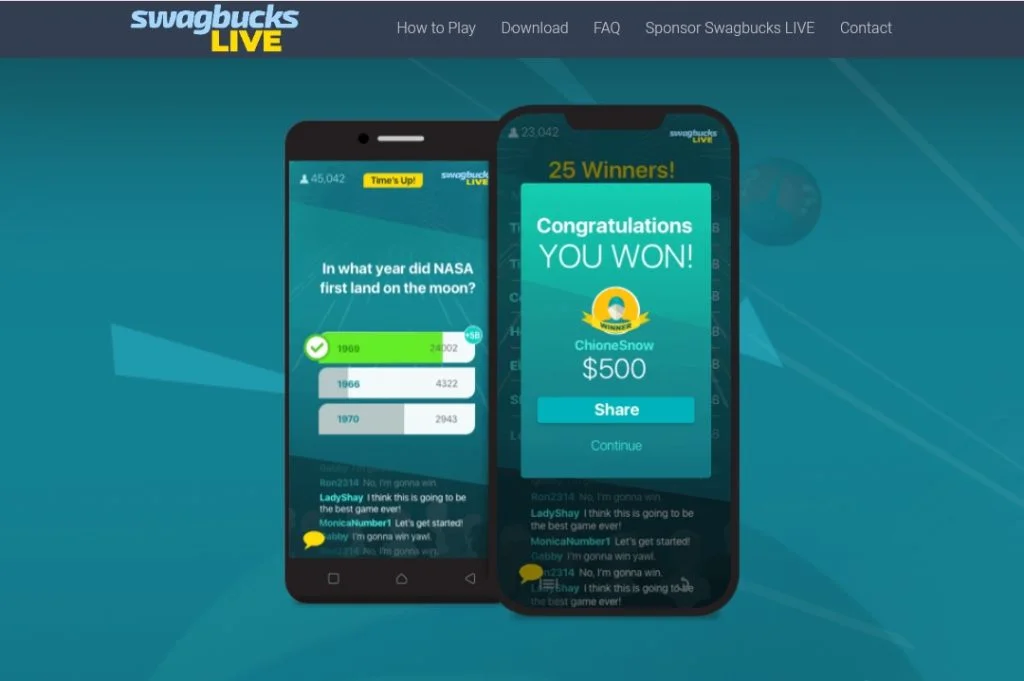 money-making apps without investment - Swagbucks Live trivia app